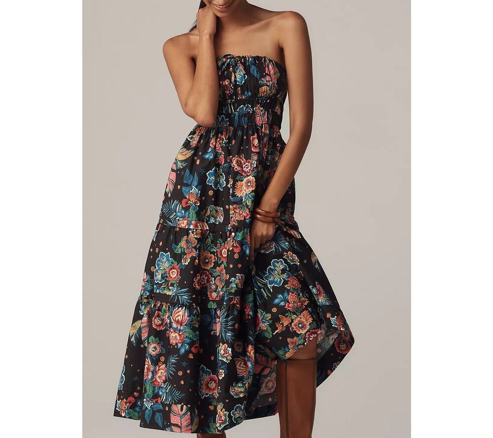NWT Anthropologie The Somerset Strapless Maxi Dress  Size L